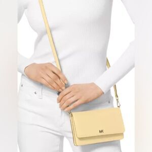 Michael Kors Mott Buttercup leather phone crossbody wallet